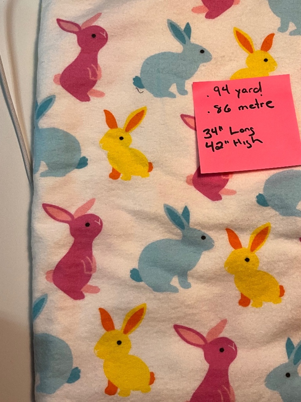 Flannel Bunny Fabric .94 Yard
